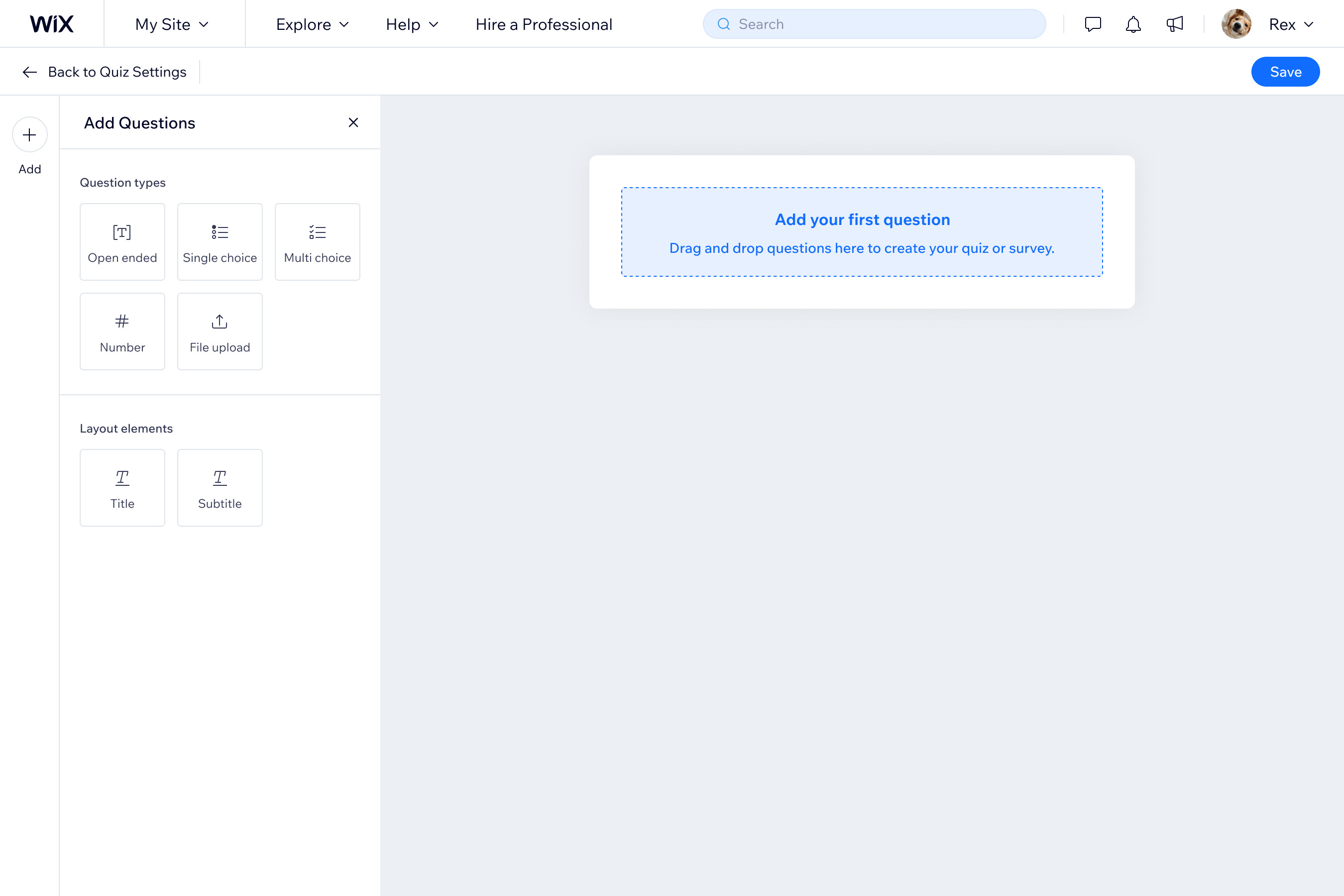 Redesigned question builder with fewer, more clearly-grouped question types.